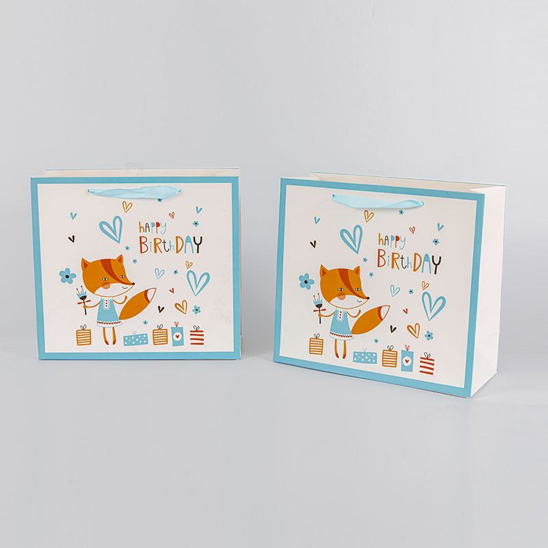 Little fox gift paper bag for Kids birthday party