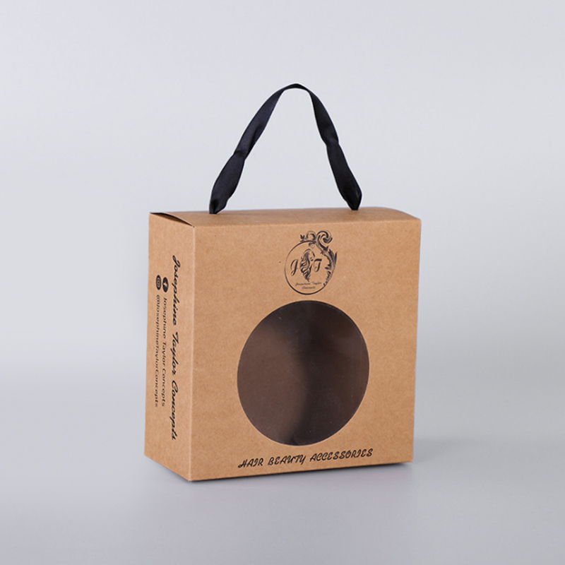 Brown kraft paper favor gift boxes with handle