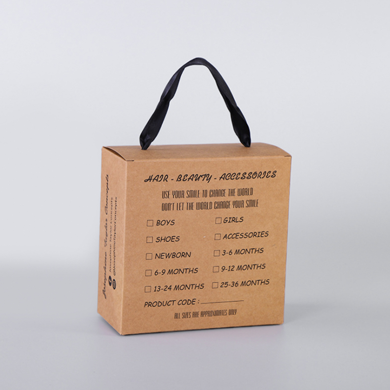 Brown kraft paper favor gift boxes with handle