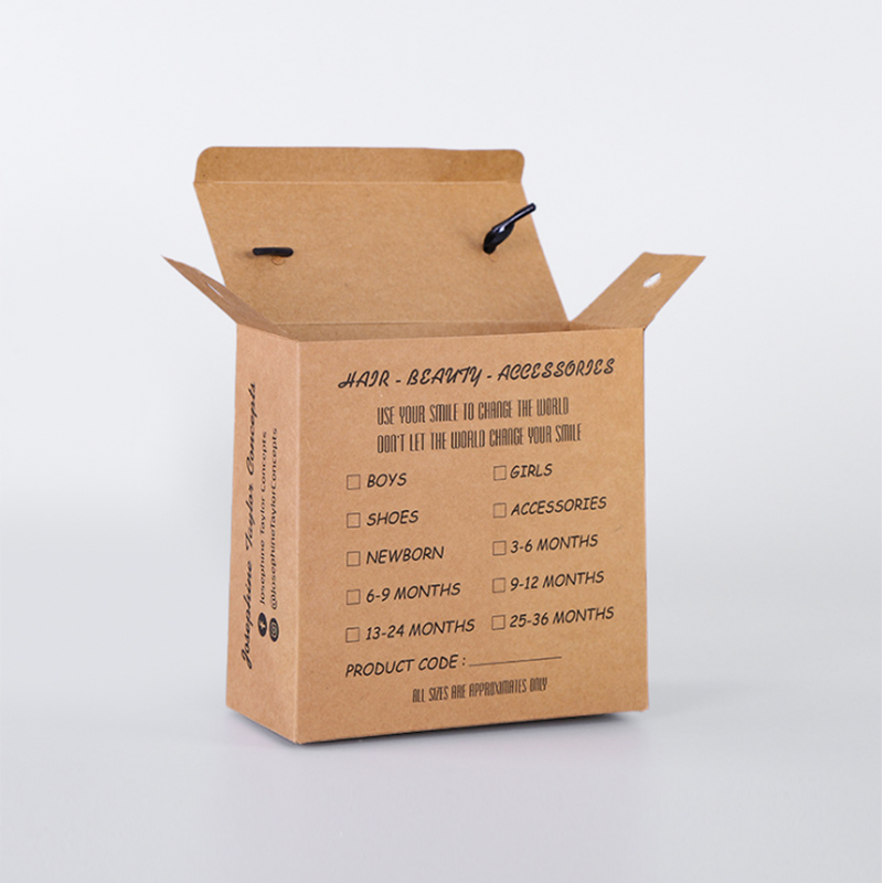 Brown kraft paper favor gift boxes with handle