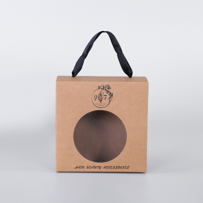 Brown kraft paper favor gift boxes with handle