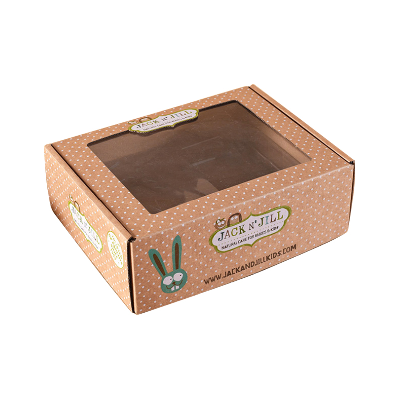 Printing 350gsm kraft paper gift package aircraft box with PVC window