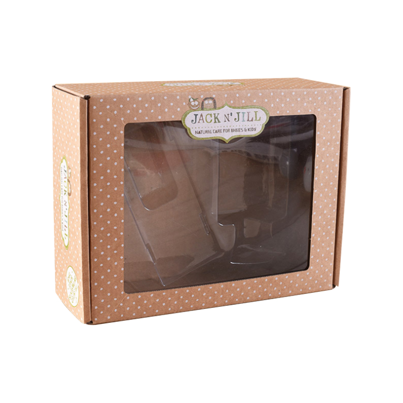 Printing 350gsm kraft paper gift package aircraft box with PVC window