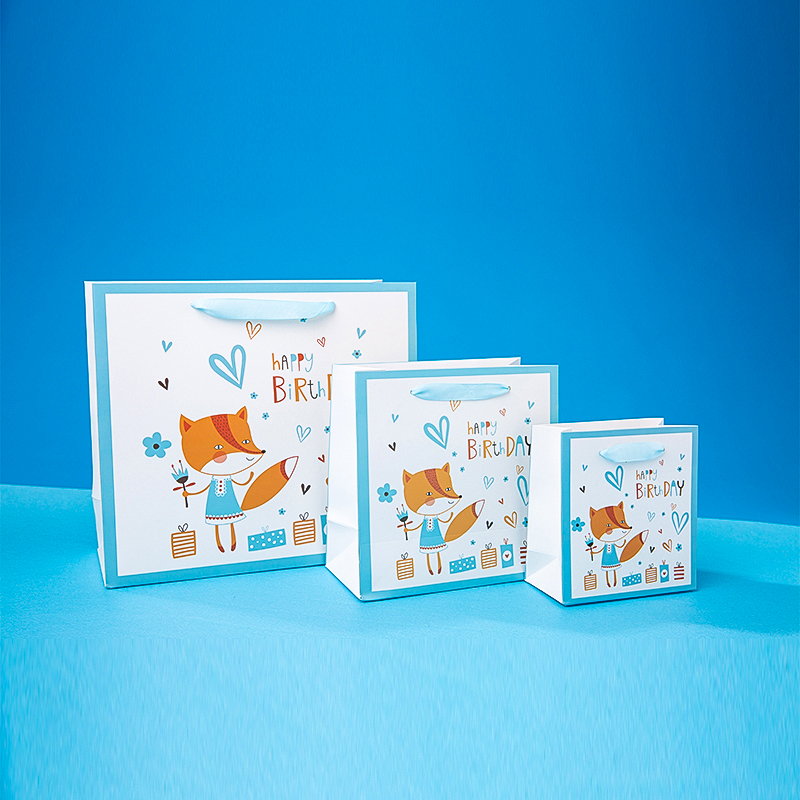 Little fox gift paper bag for Kids birthday party