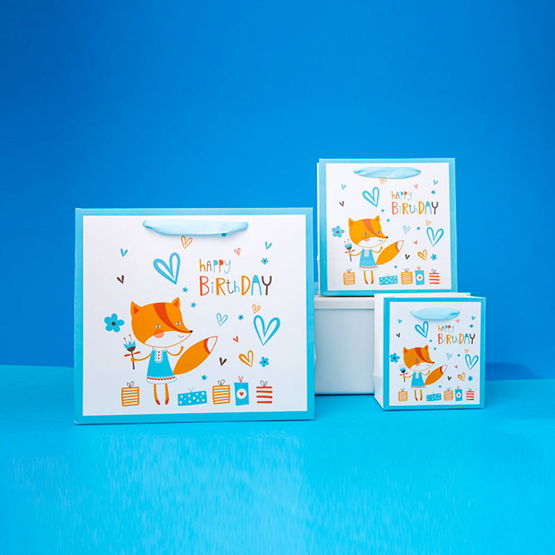 Little fox gift paper bag for Kids birthday party