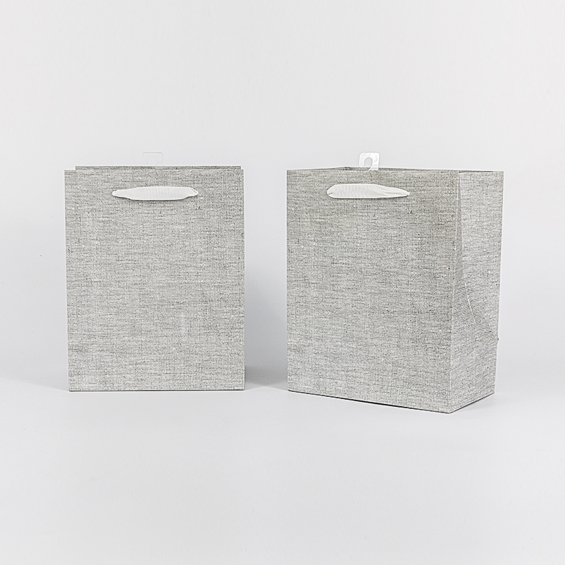 Gray paper grocery bags with handles