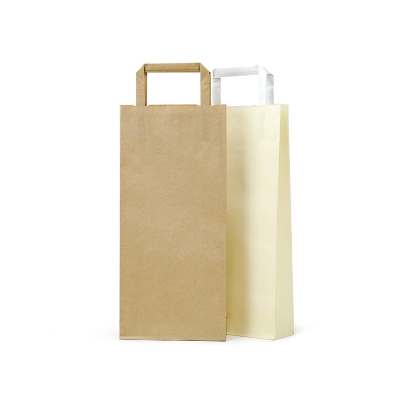 Kraft flat handle bottle bag