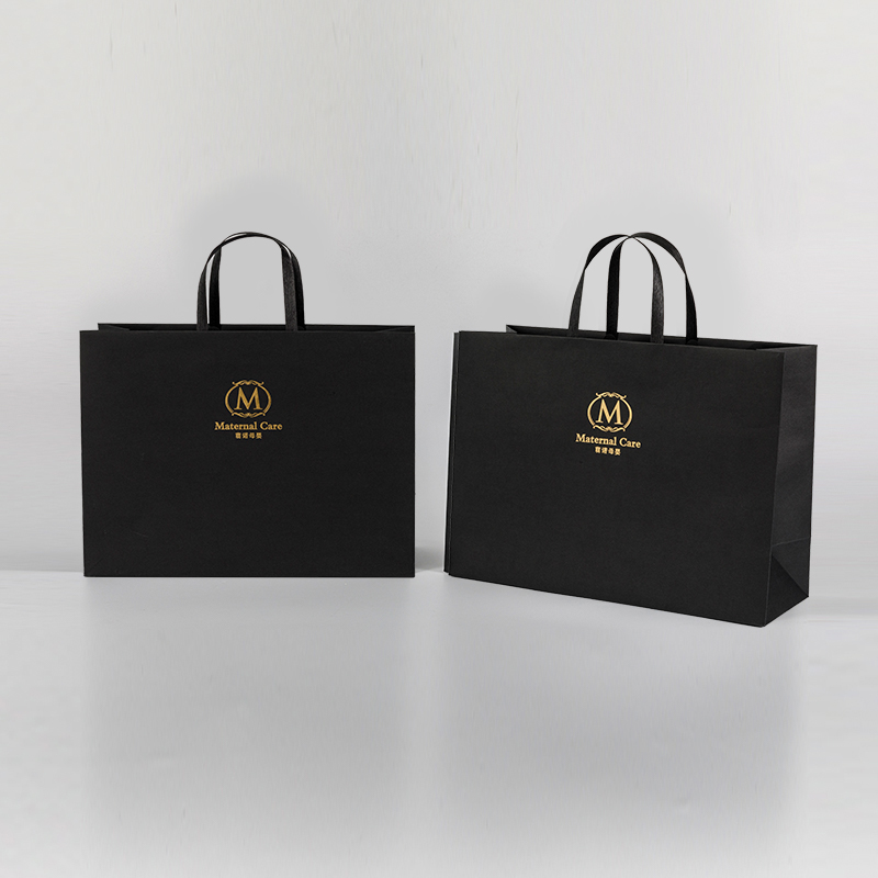 Premium Unlaminated luxury black kraft paper bag