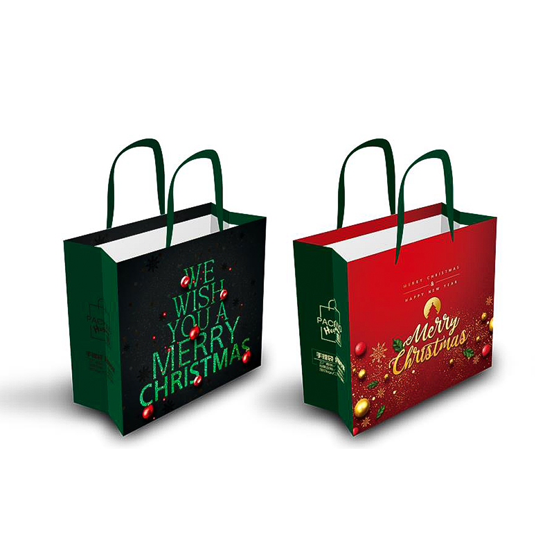 Christmas paper gift bags with handles