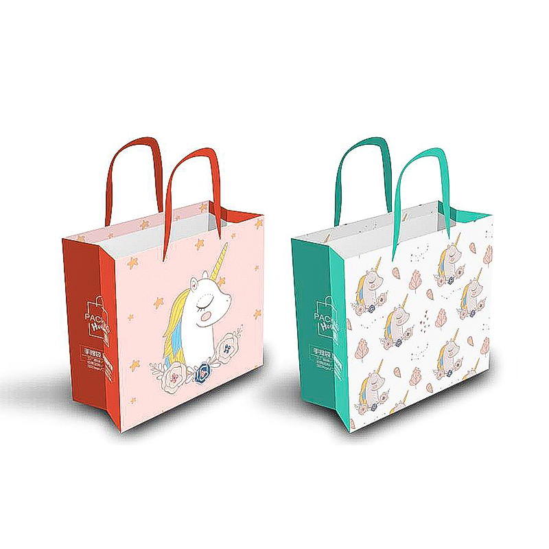  Manufacturer Happy Birthday Glossy Paper Bag With Robot Design For Kids Shopping Packing Paper Bag