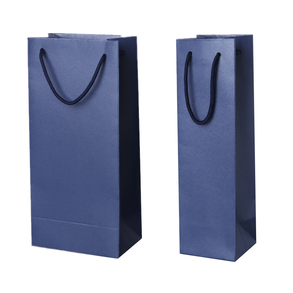 Eco-friendly brand logo 250gsm Kraft bottle single wine paper bag